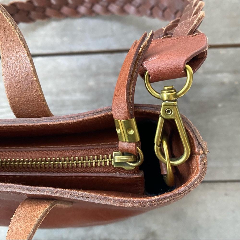 Madewell Mini Transport Tote Brown Leather - Picture 5 of 9